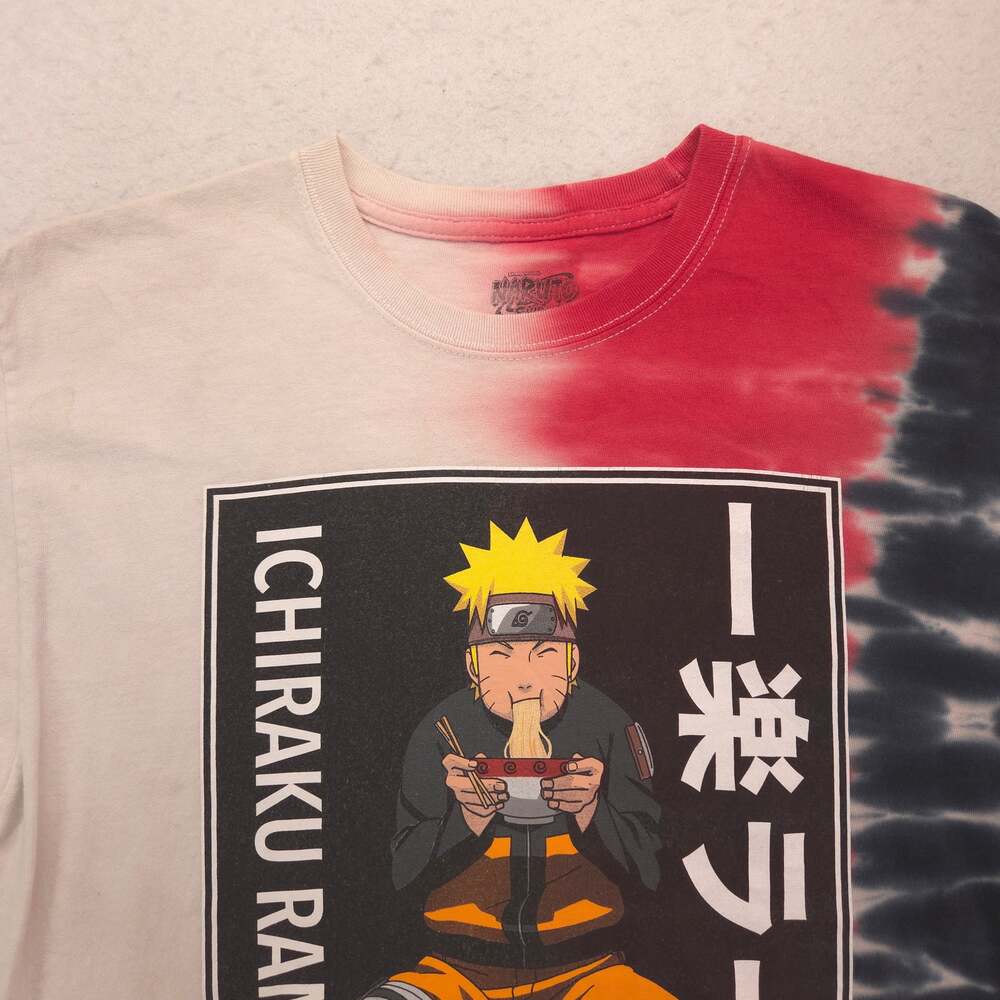 Naruto Anime Casual Crew Neck Graphic T-Shirt Adult Mens Size L Tie Dye